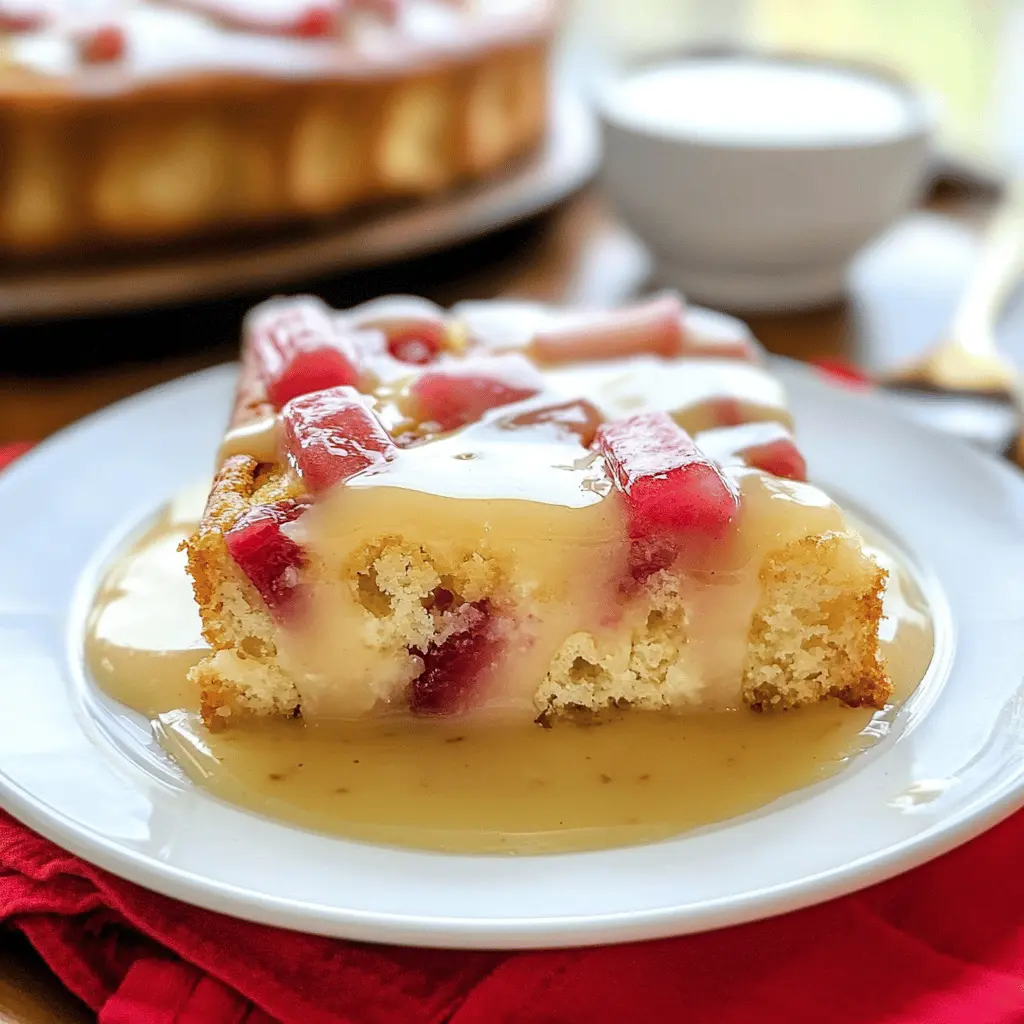 This delightful Rhubarb Cake features a tender, moist crumb paired perfectly with a rich butter sauce. The tartness of fresh rhubarb creates a unique flavor experience that is hard to resist. Ideal for potlucks or dessert gatherings, be sure to save this recipe for a sweet treat your friends and family will love!