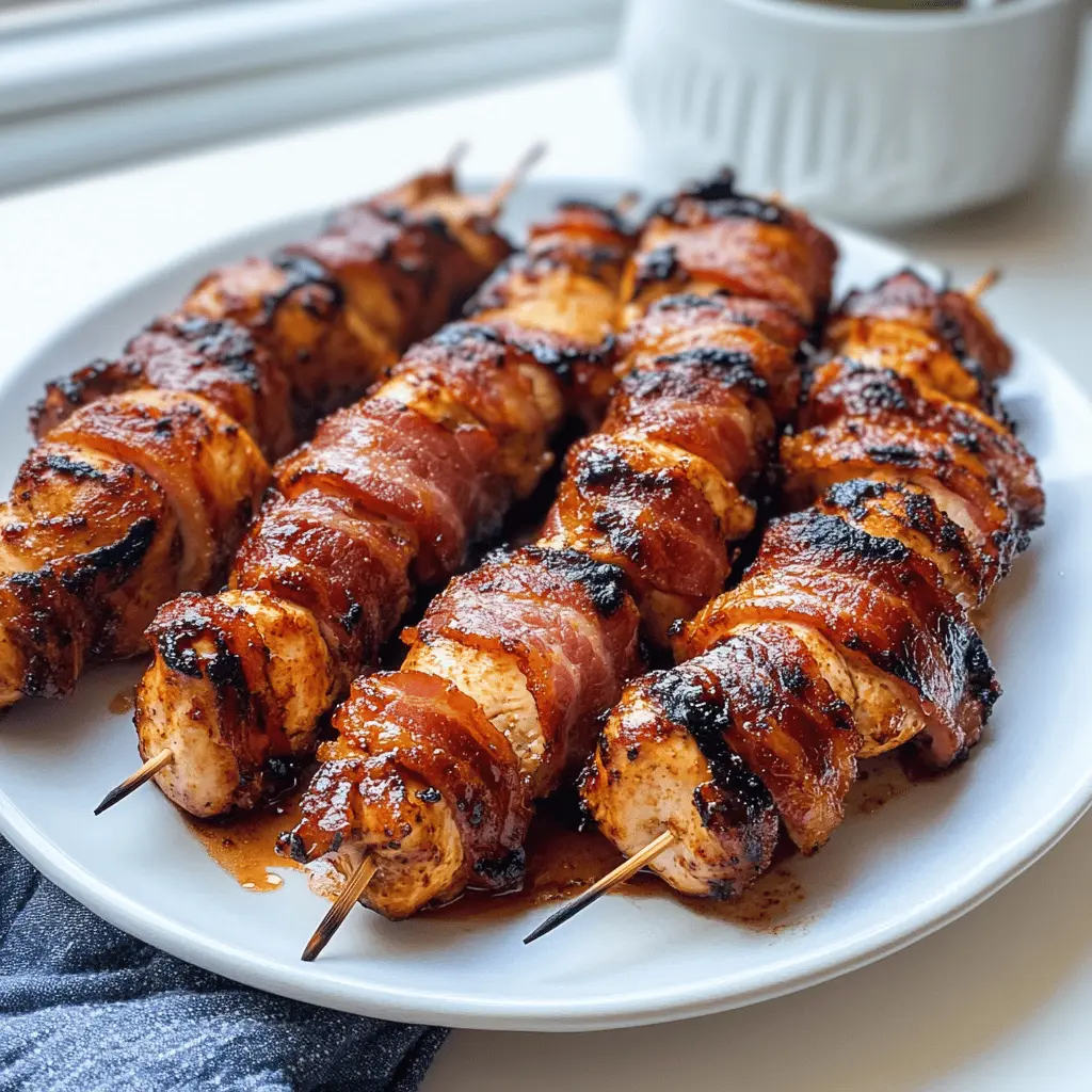 Juicy BBQ chicken kabobs wrapped in crispy bacon make the perfect weeknight dinner! These air fryer creations are quick to prepare, bursting with flavor, and sure to please the whole family. Ideal for your next backyard BBQ or casual weeknight meal. Save this recipe now for a tasty straight-to-your plate experience!