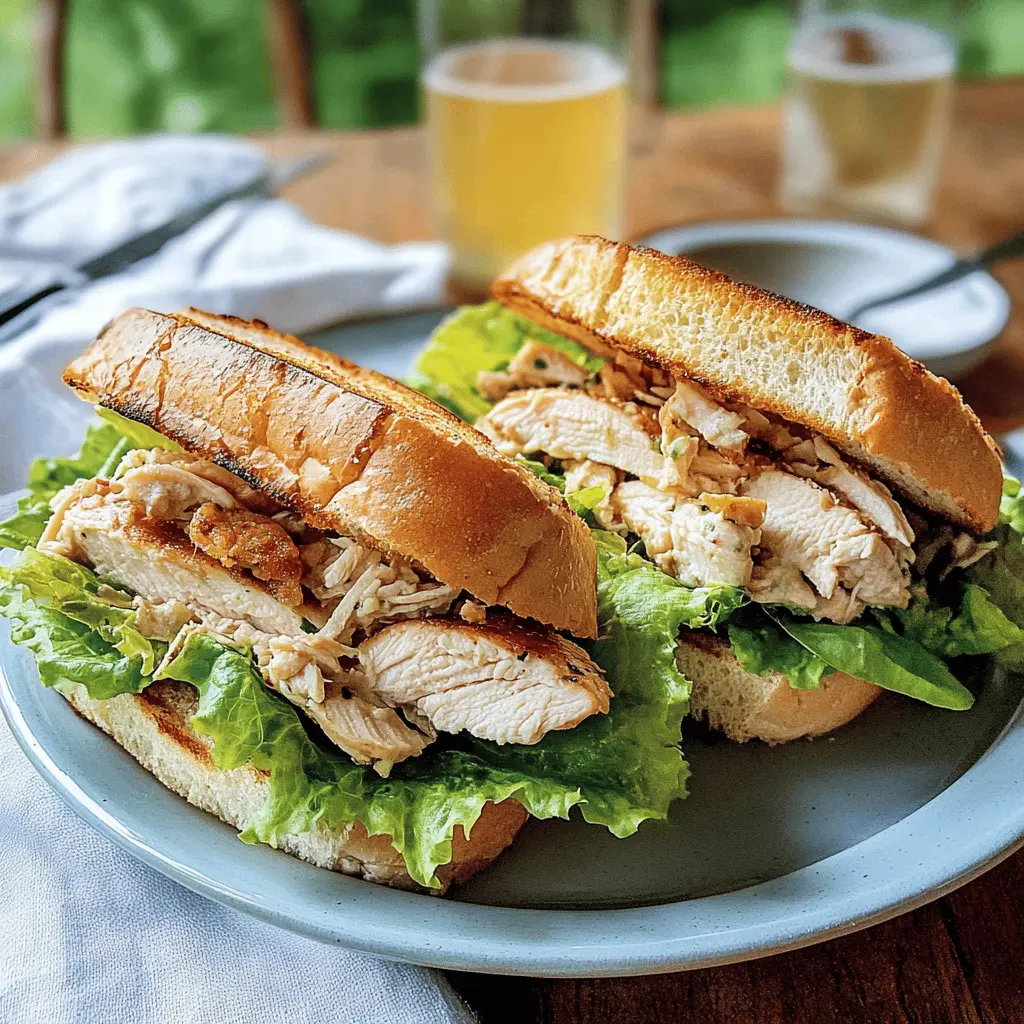 Try these Chicken Caesar Salad Sandwiches for a quick and delicious meal! Packed with juicy grilled chicken, crisp romaine, and a classic Caesar dressing, these sandwiches are perfect for lunch or a casual dinner. They're easy to make and full of flavor, ensuring everyone will love them. Save this recipe for your next family gathering or picnic!