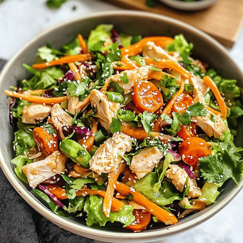 Bright and refreshing, this Chinese Chicken Salad is a perfect blend of tender chicken, crispy veggies, and a zesty dressing. With flavors that pop and a mix of textures, it's a crowd-pleaser for lunch or dinner. Save this recipe for your next meal prep or gathering – it's healthy, satisfying, and easy to whip up!