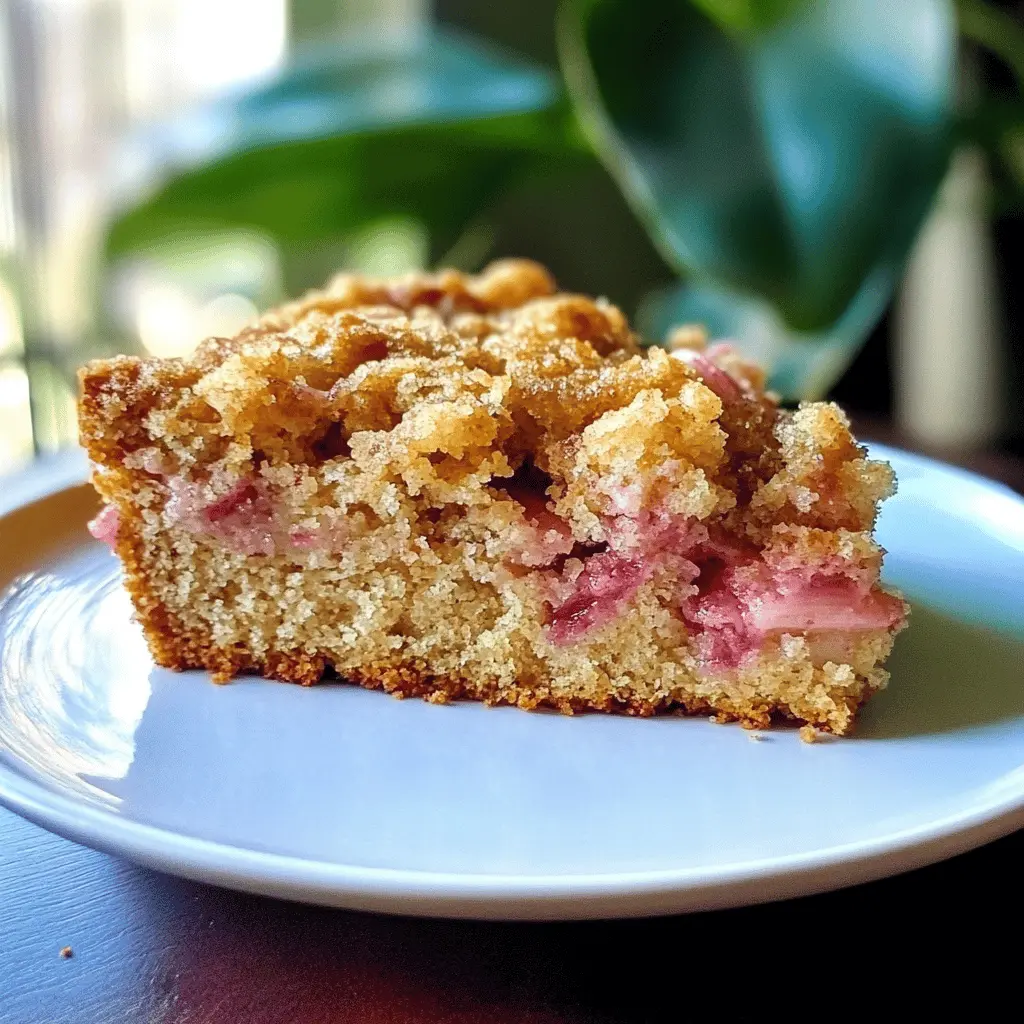 Start your day with this delightful Fresh Rhubarb Streusel Coffee Cake! Made with tangy rhubarb and creamy yogurt, this cake is perfect for brunch or as an afternoon treat. The buttery streusel topping adds a satisfying crunch that pairs beautifully with a cup of coffee. Don't miss out on this scrumptious recipe—save it for your next baking adventure!