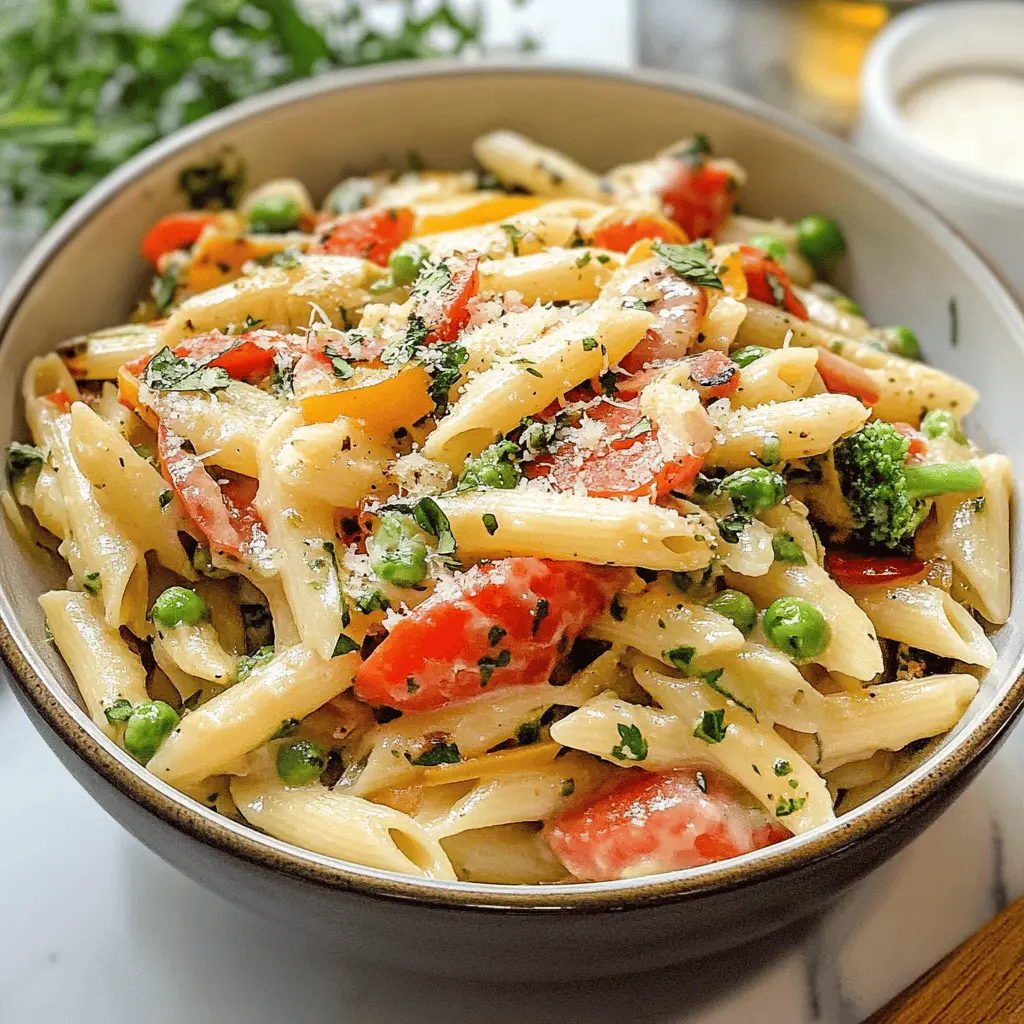 Brighten up your meal with this easy Pasta Primavera! Packed with fresh veggies like bell peppers, zucchini, and carrots, this dish offers vibrant flavors and colorful appeal. Perfect for a quick weeknight dinner or a delightful lunch, save this recipe to bring a touch of spring to your table anytime!