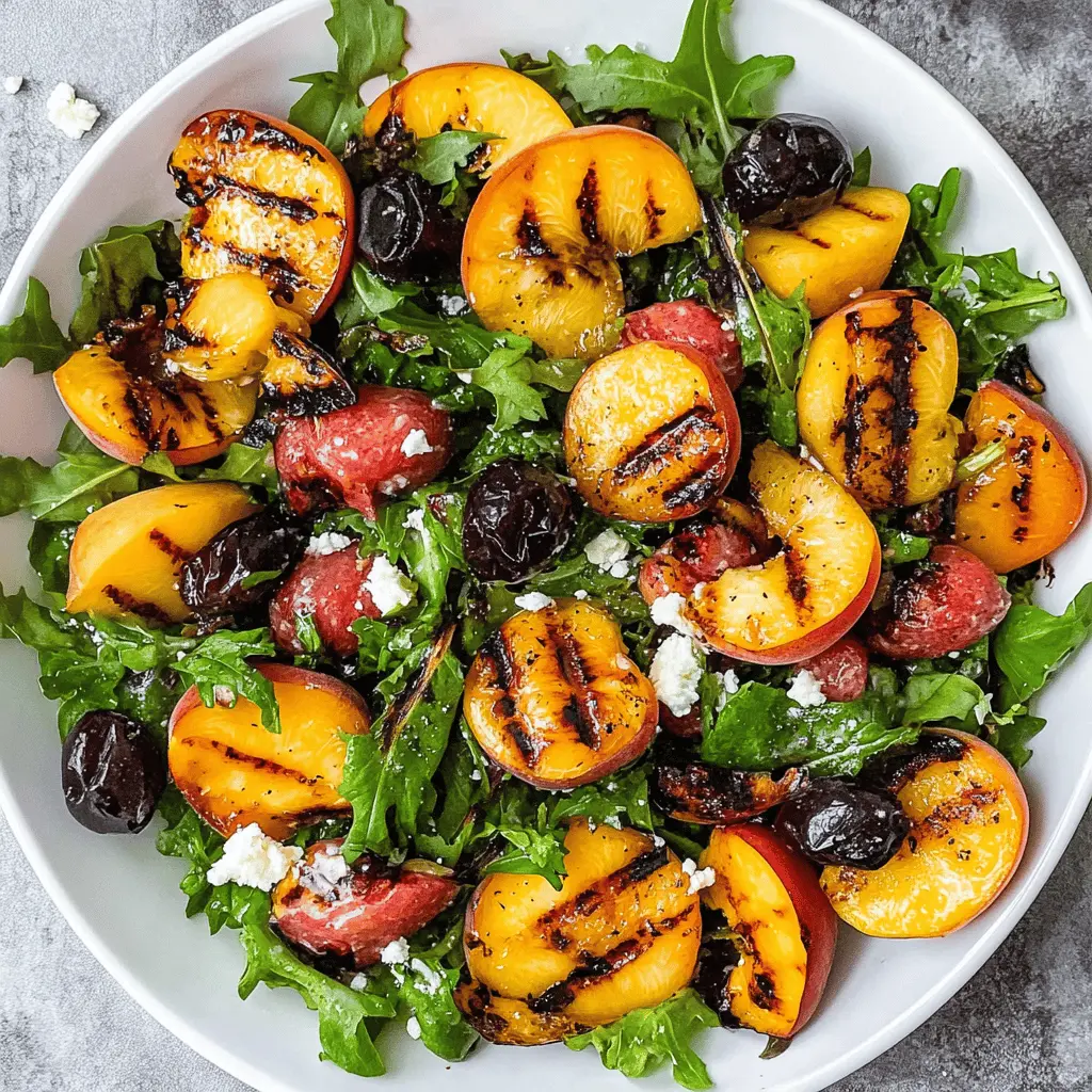 Easy Grilled Peach Salad with Fresh Greens