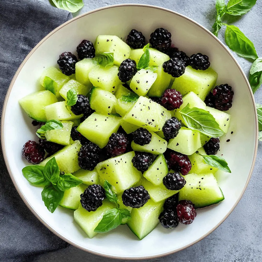 Refreshing Blackberry Honeydew Salad with Basil