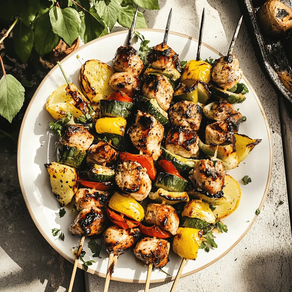 Easy Grilled Garlic Balsamic Chicken Kabobs