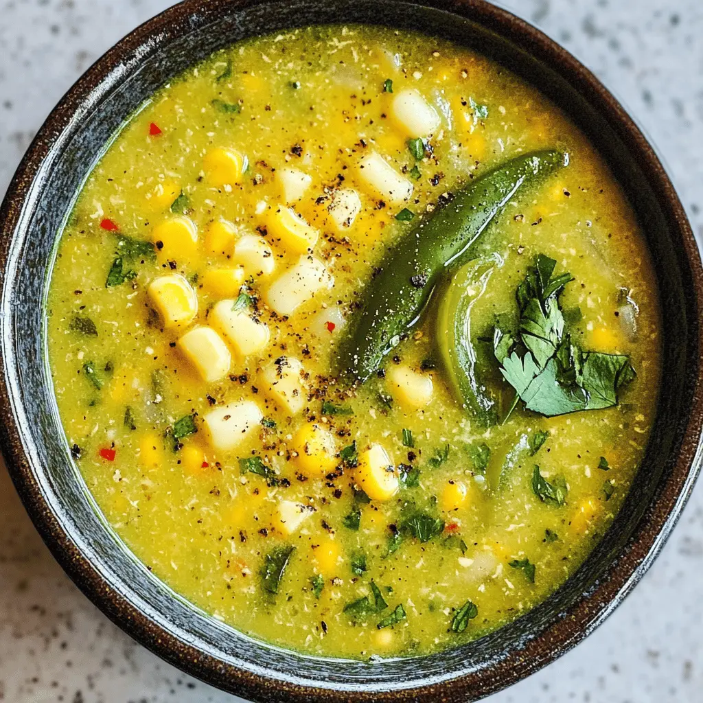 Easy Vegan Roasted Poblano Corn Chowder
