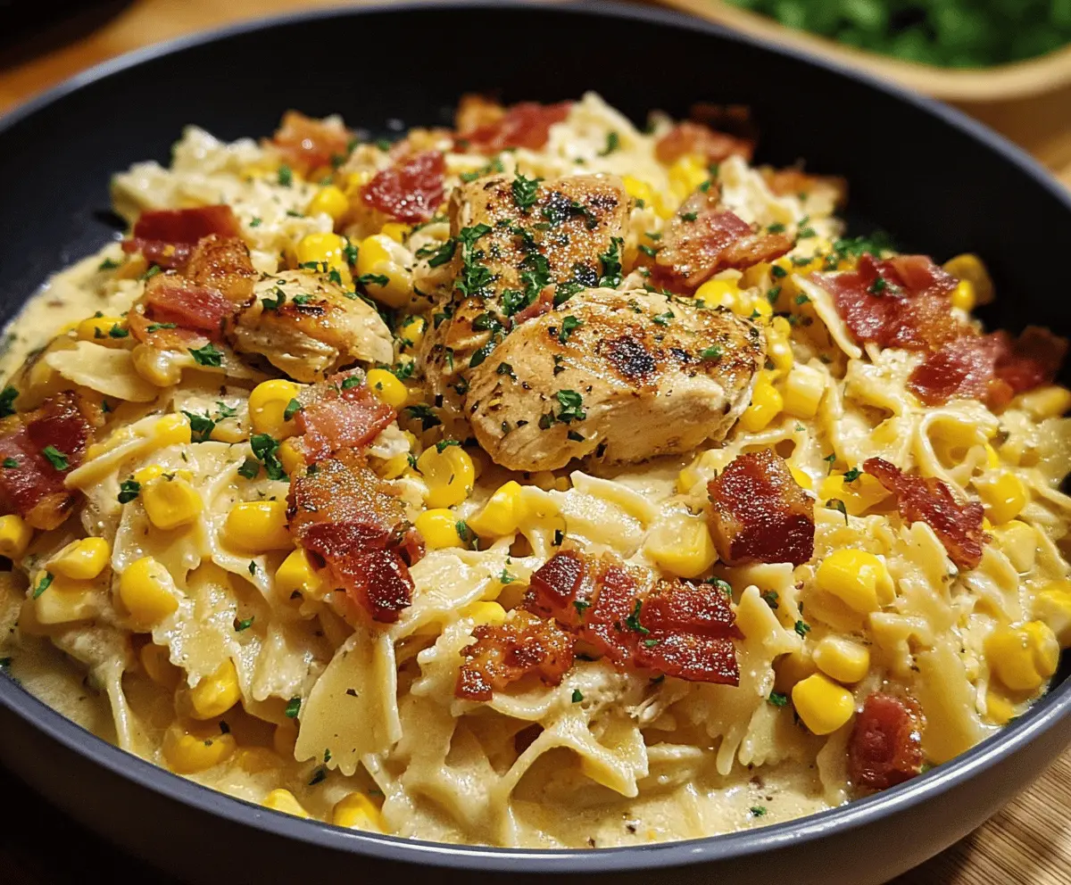 Creamy Bacon Chicken and Corn Pasta Recipe