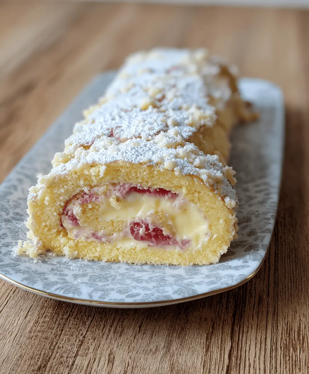 Easy Rhubarb and Custard Roulade Recipe