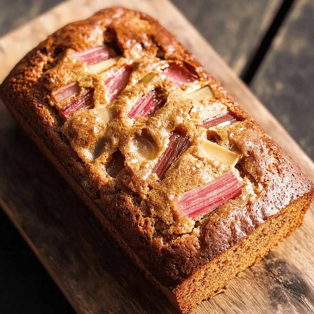 Easy Rhubarb and Ginger Loaf Cake Recipe