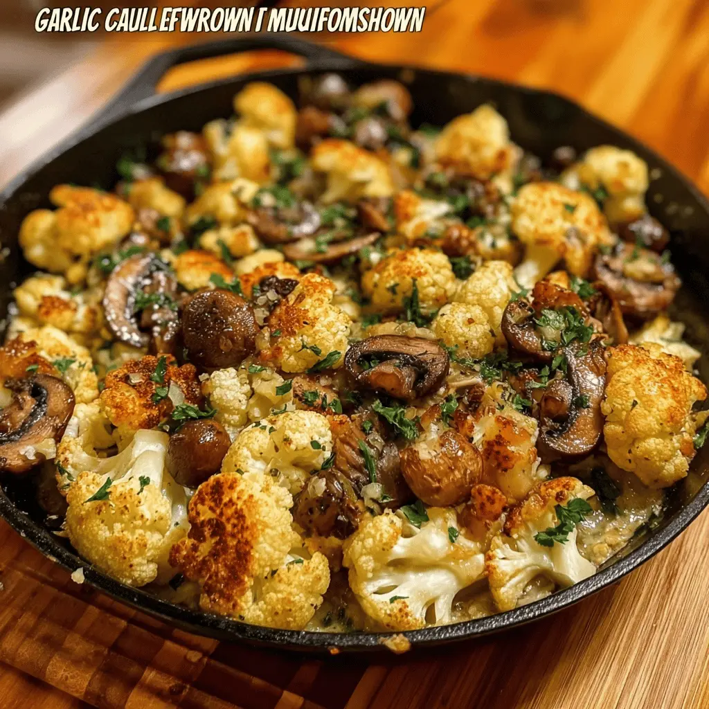 Easy Garlic Cauliflower Mushroom Skillet Recipe