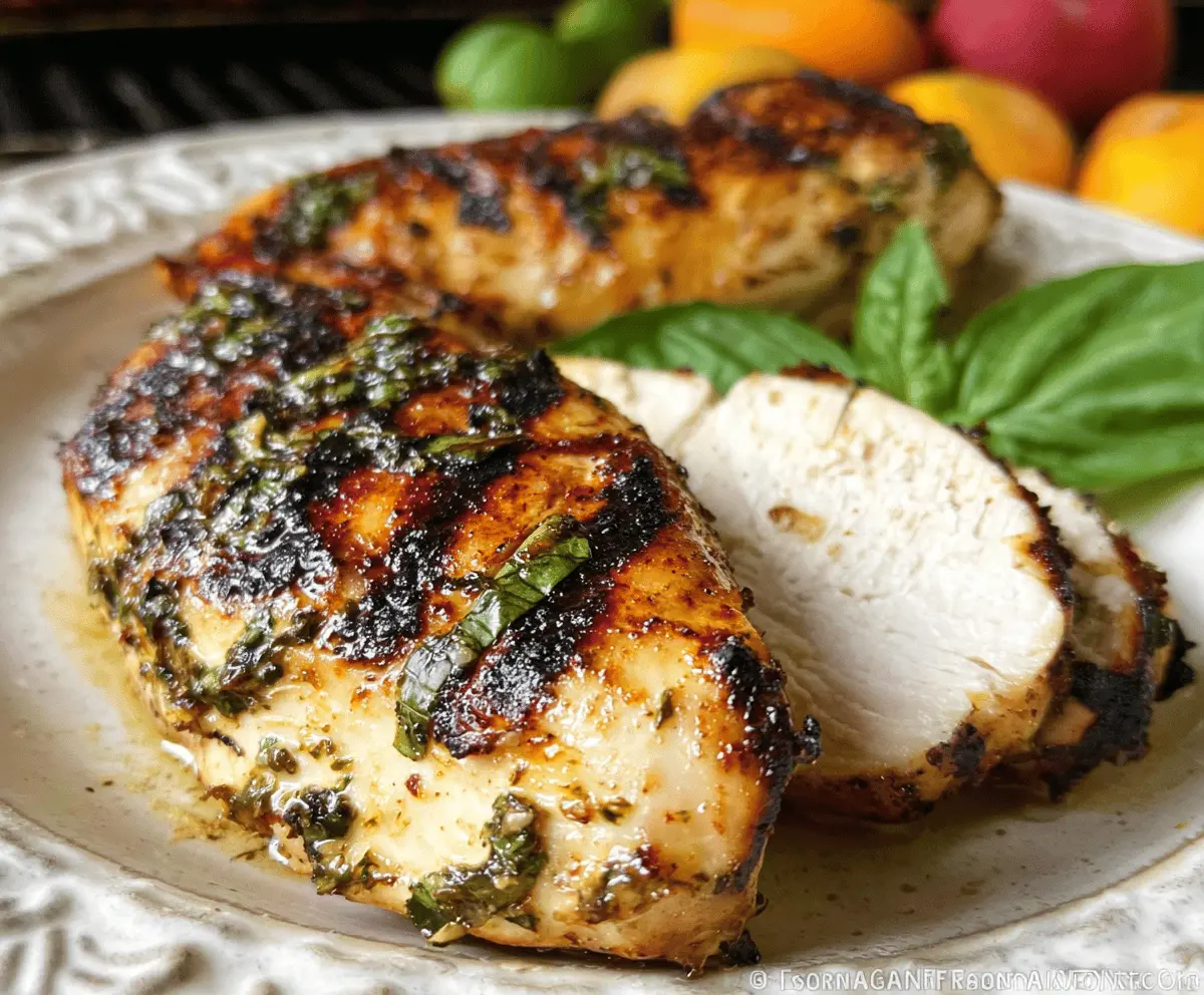 Easy Grilled Basil Garlic Chicken Breasts