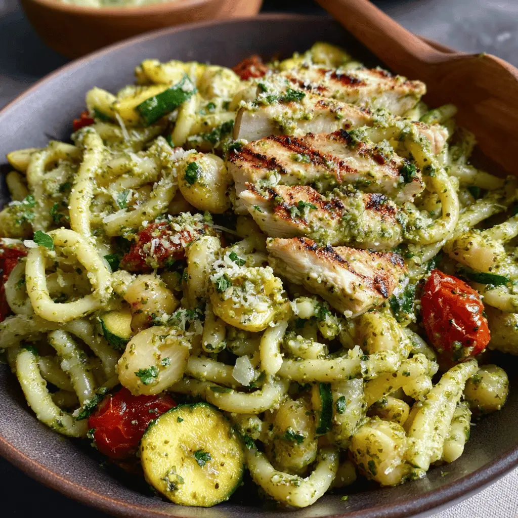 Easy Pesto Pasta with Grilled Chicken