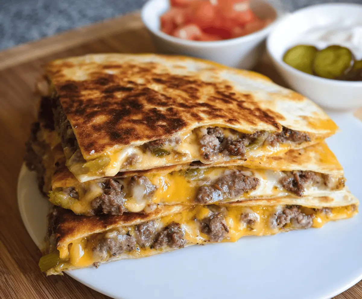 Easy Cheeseburger Quesadilla Recipe