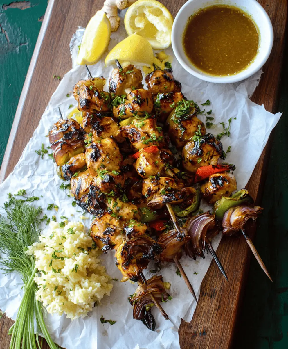 Easy Ginger Lemon Chicken Kabobs Recipe