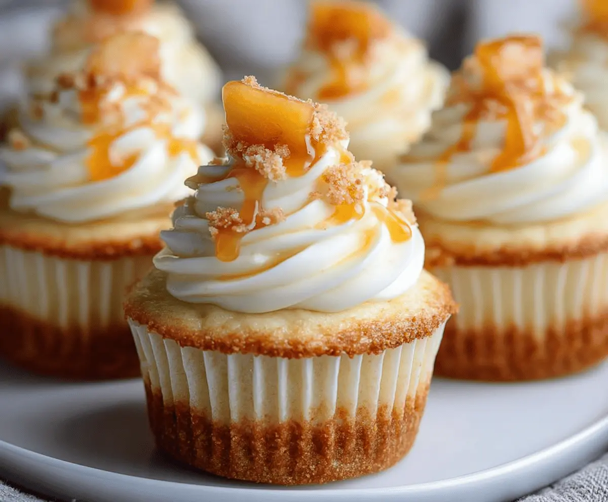 Easy Peach and Honey Cheesecake Cupcakes