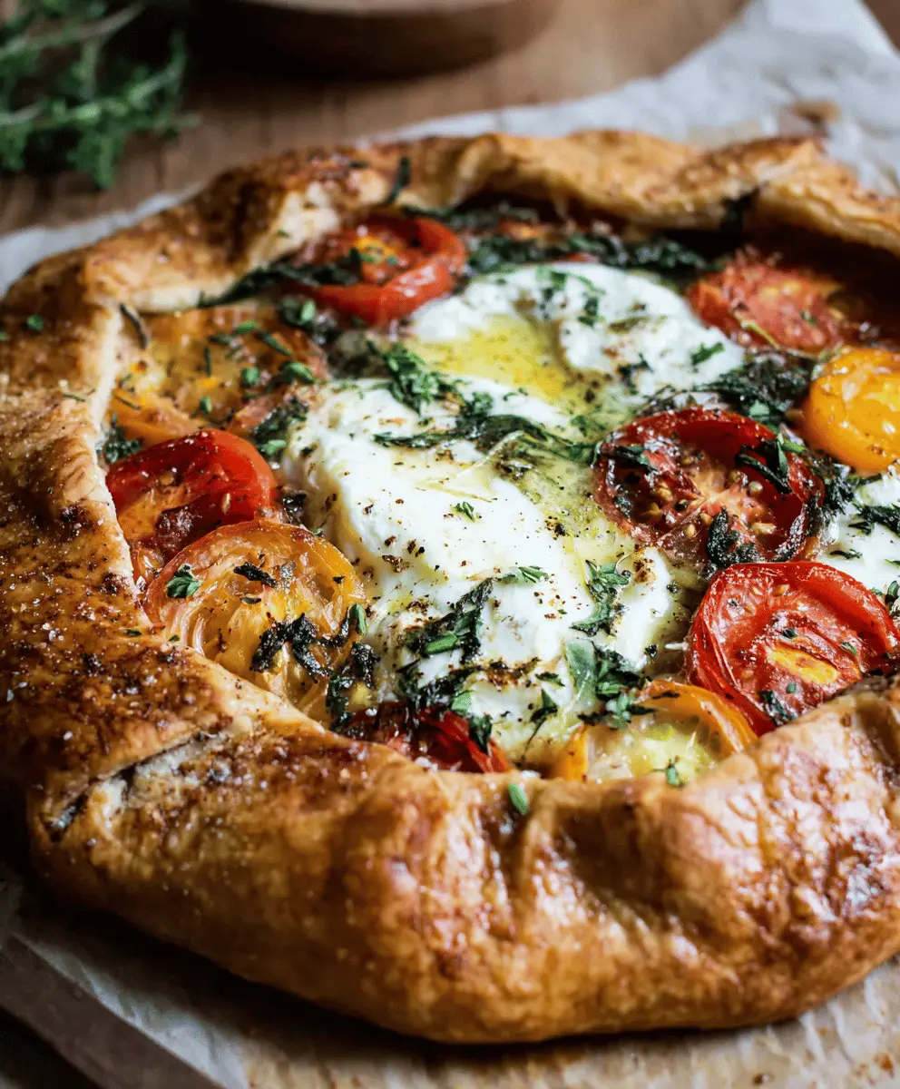 Easy Caprese Galette Recipe with Fresh Basil