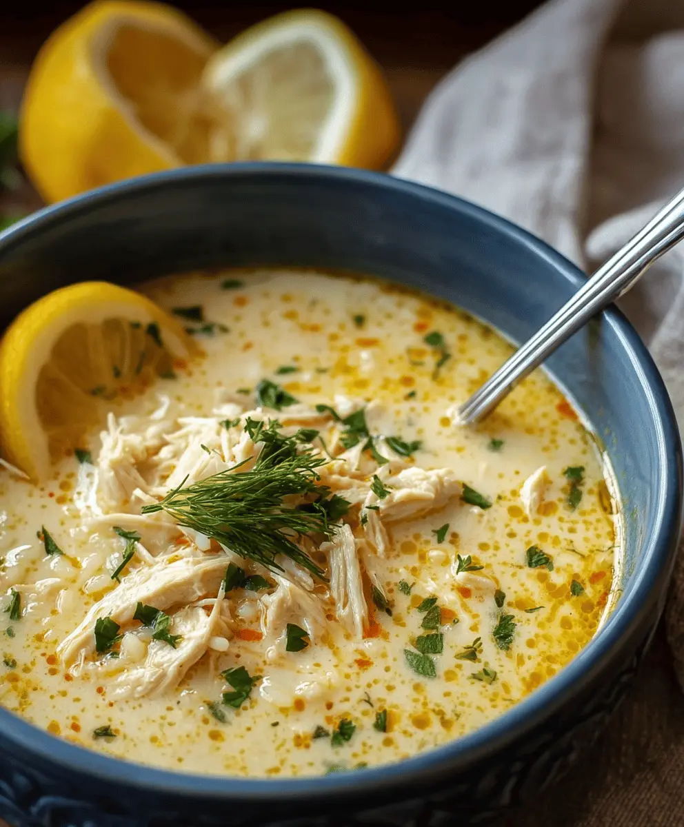 Creamy Mediterranean Lemon Chicken Soup Recipe