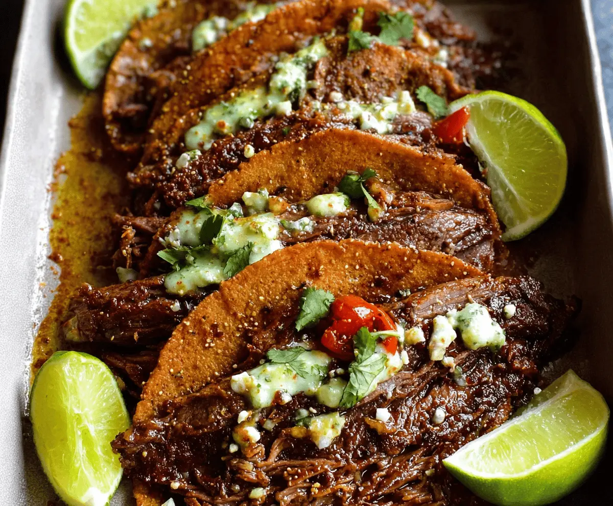 Easy Crockpot Carne Asada Tacos with Cilantro Lime Sauce
