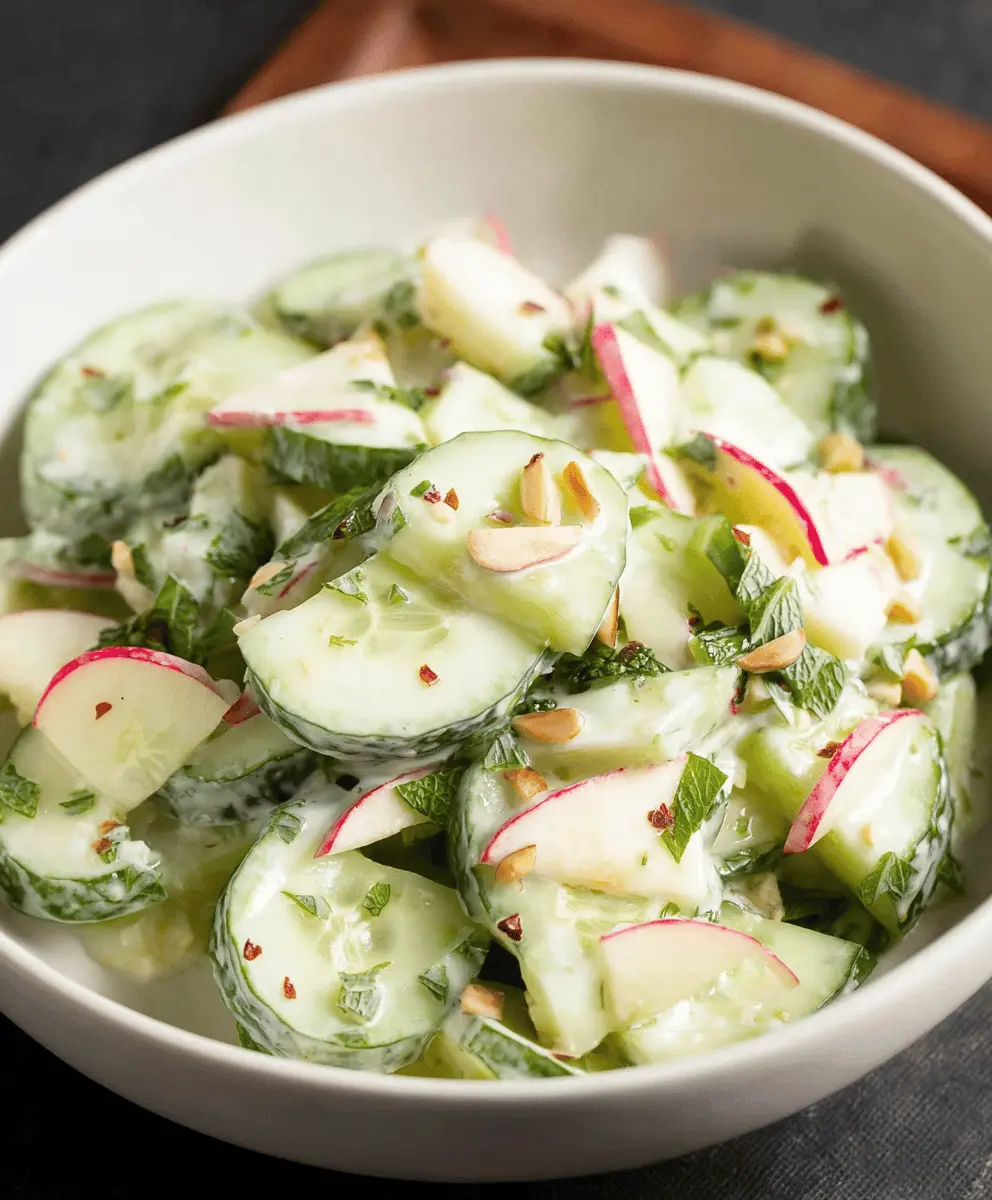 Crunchy Cucumber Apple Salad with Fresh Dressing