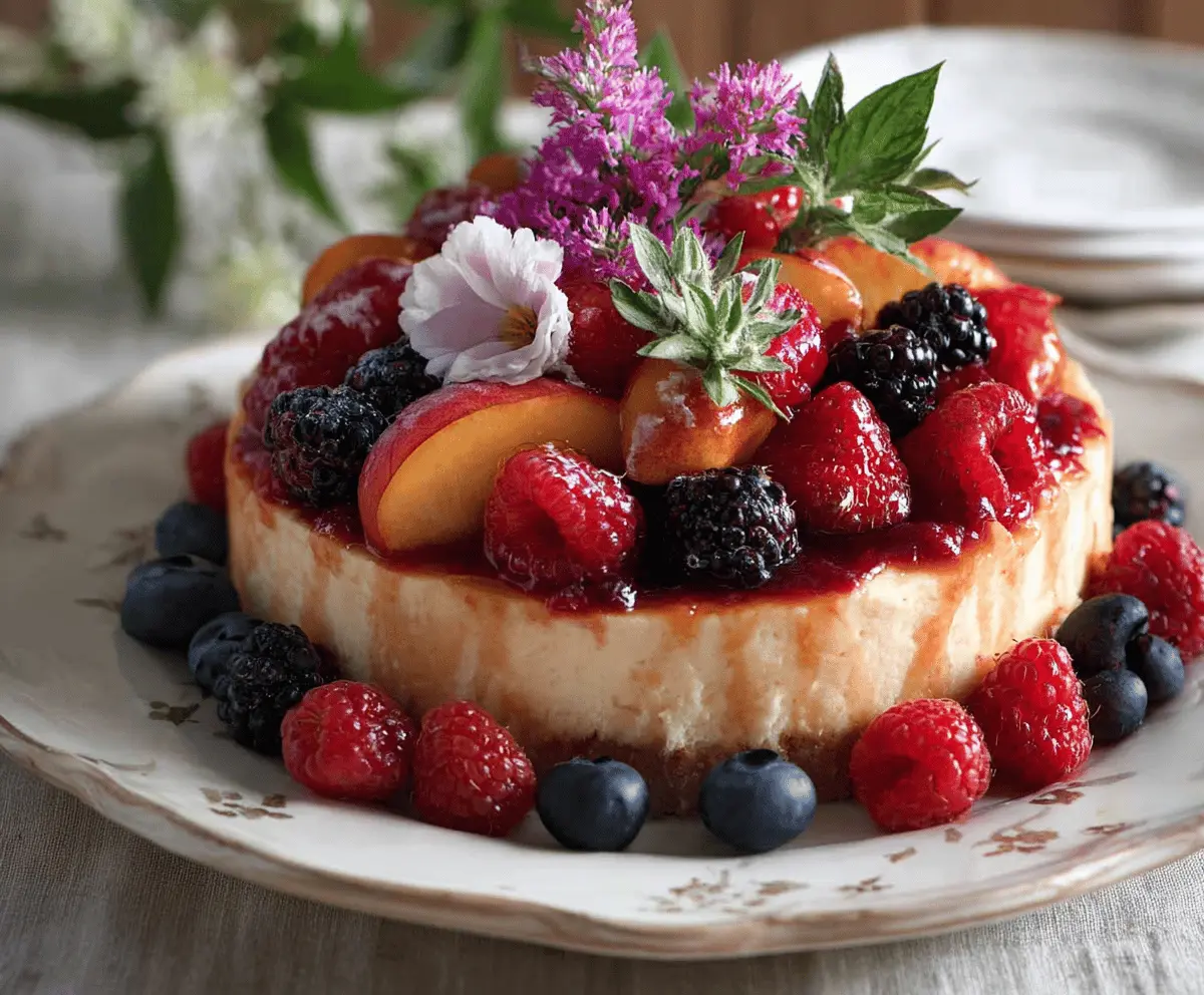 Summer Berry and Peach Cheesecake Recipe