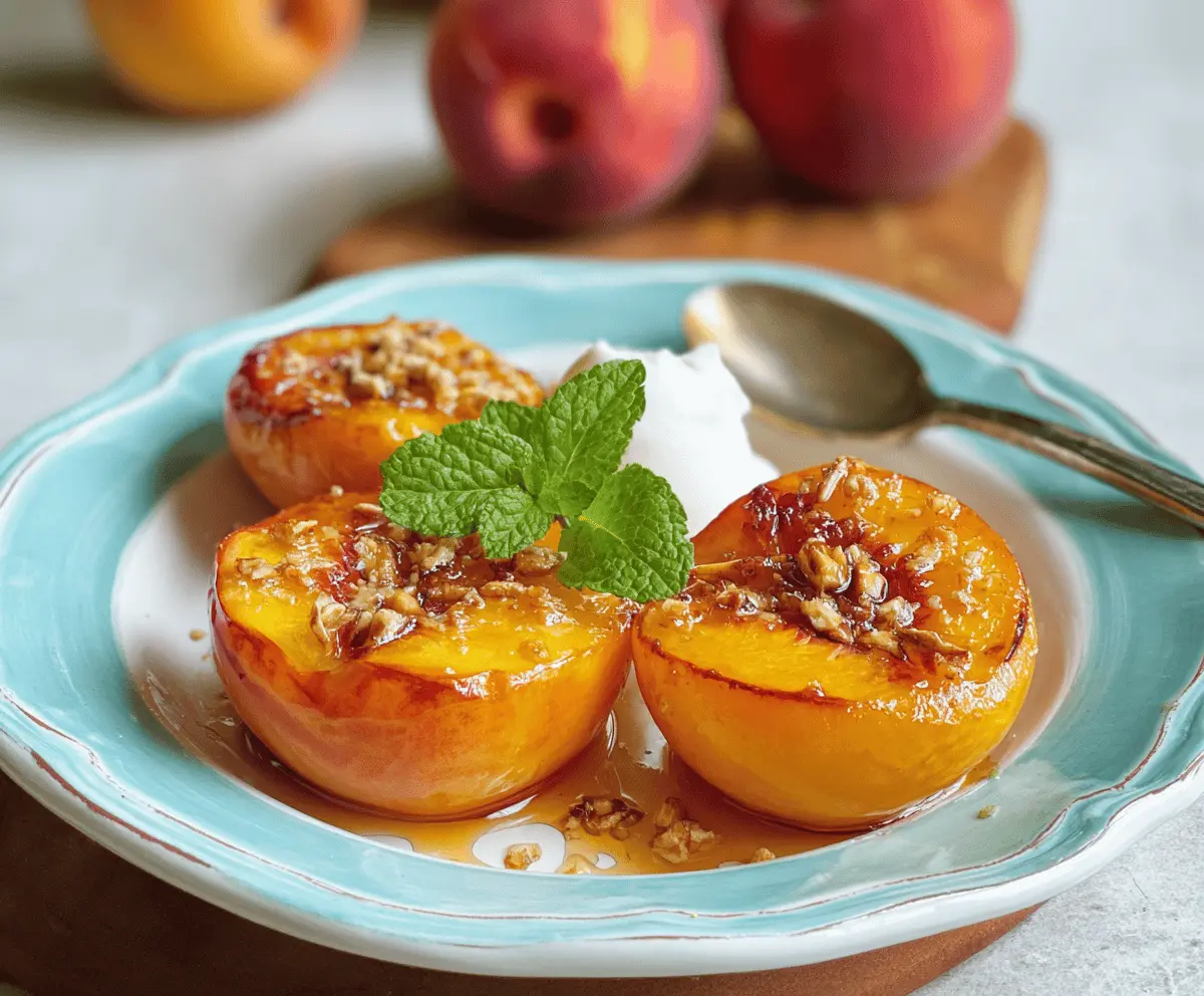Honey Roasted Peaches Clean Eating Dessert Recipe
