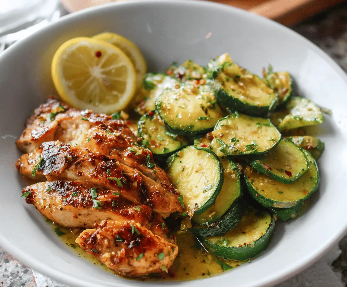 Easy Asado Chicken with Sautéed Lemon Zucchini
