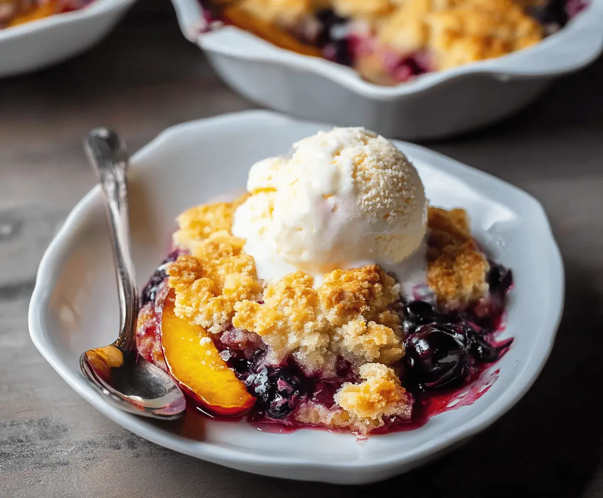 Easy Peach and Blueberry Cobbler Recipe