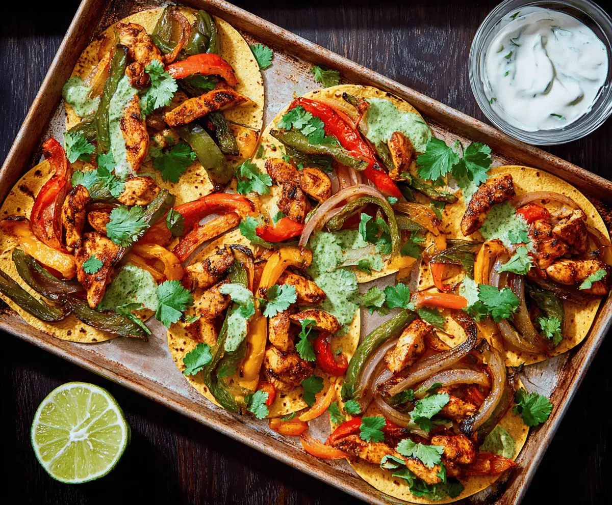 Easy Sheet Pan Poblano Chicken Fajitas