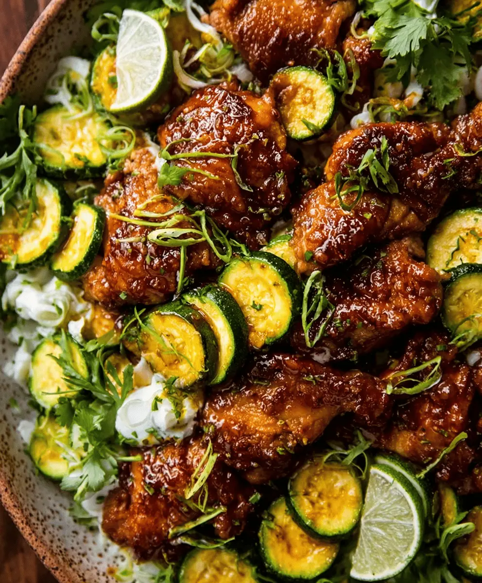 Easy Sheet Pan Hot Honey Garlic Chicken and Zucchini