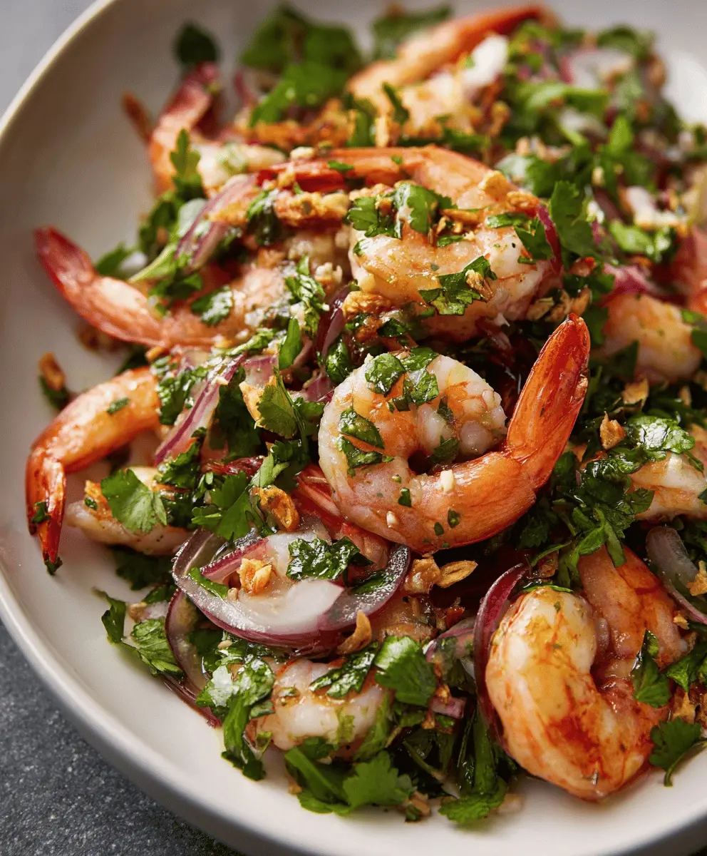 Fresh Cilantro Shrimp Salad with Shallots