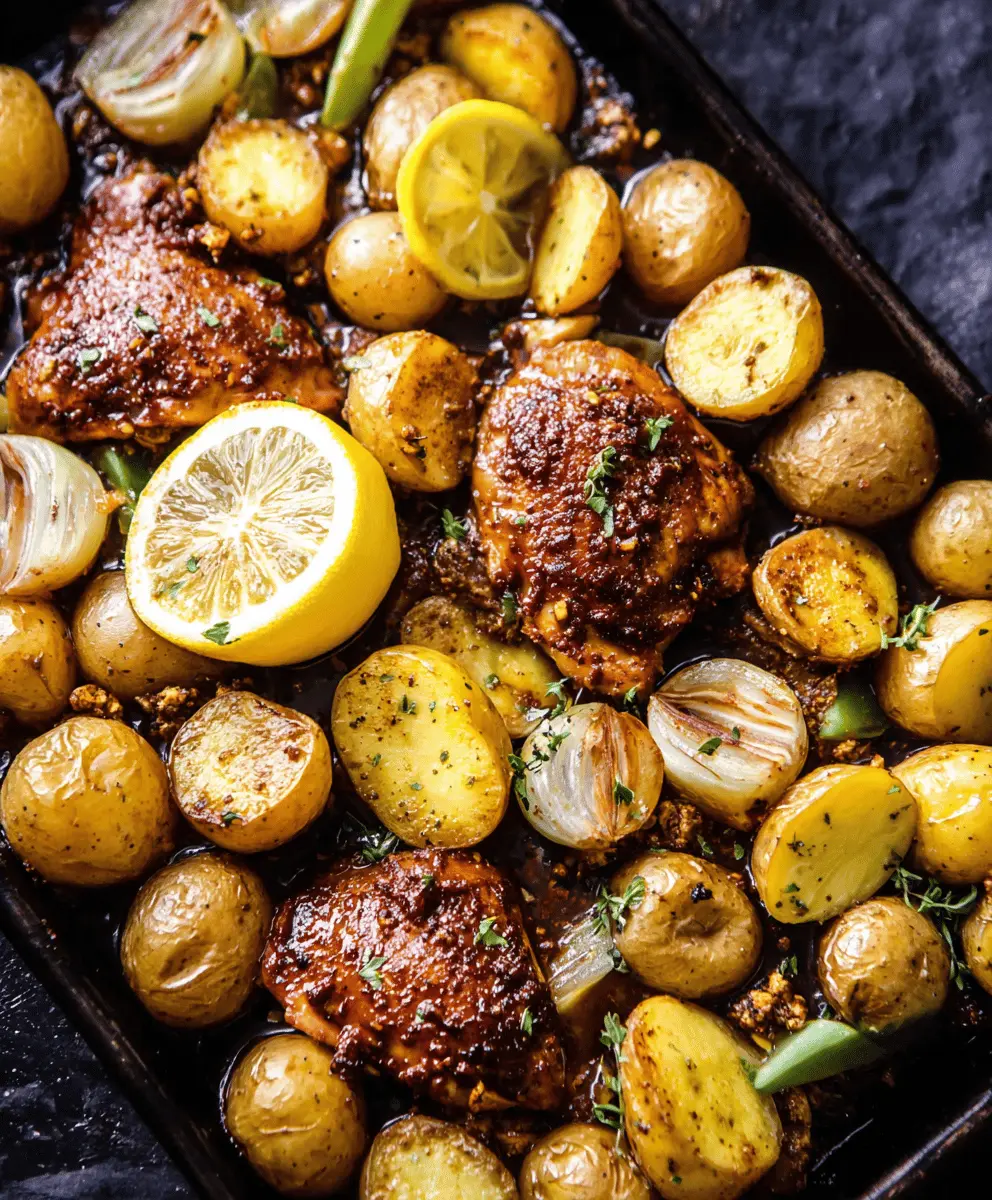 Easy Sheet Pan Lemon Balsamic Chicken and Potatoes