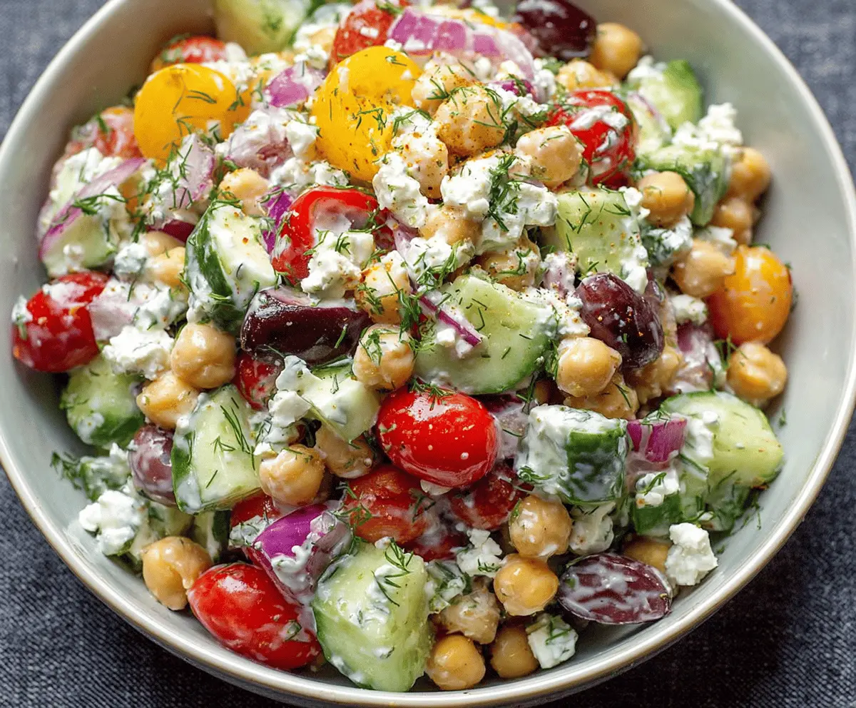 Easy Mediterranean Tzatziki Chickpea Salad Recipe