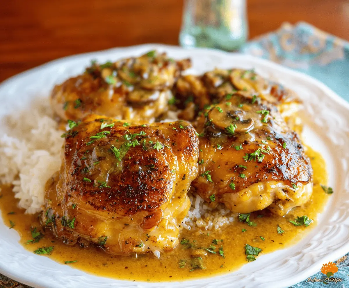 Easy Crockpot Chicken Thighs with Creamy Gravy