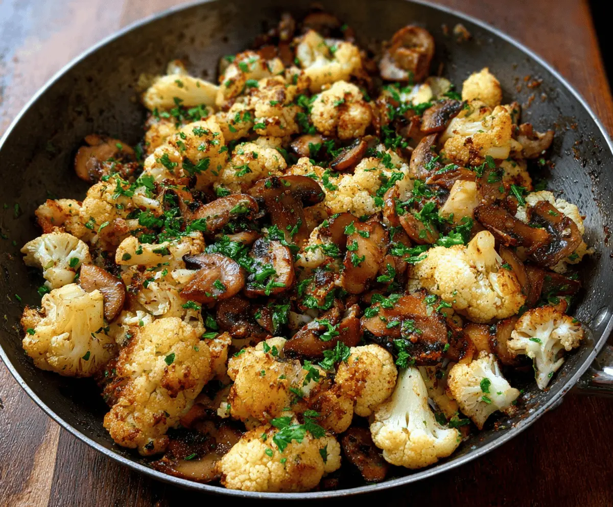 Garlic Cauliflower Mushroom Skillet Recipe
