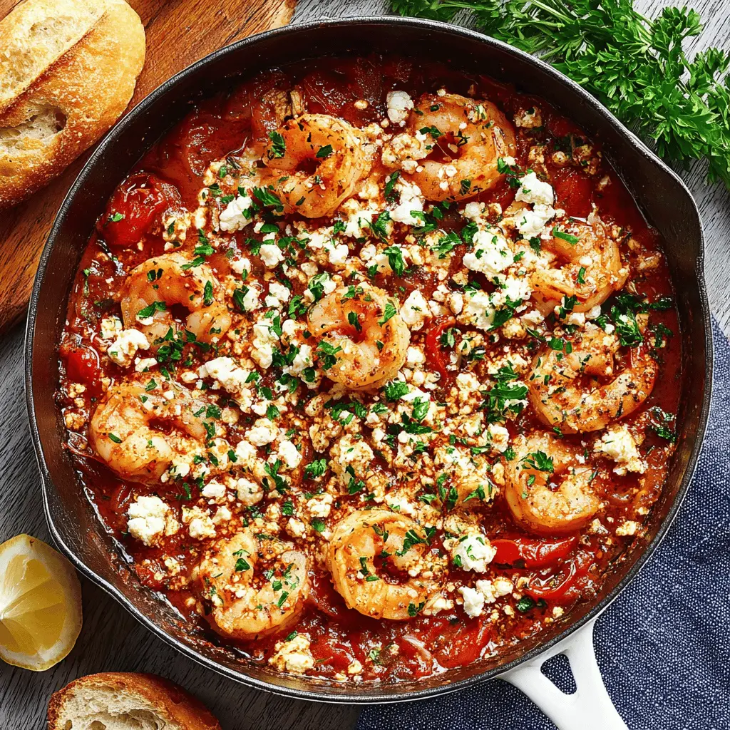 Easy Greek Shrimp Saganaki with Feta and Tomatoes