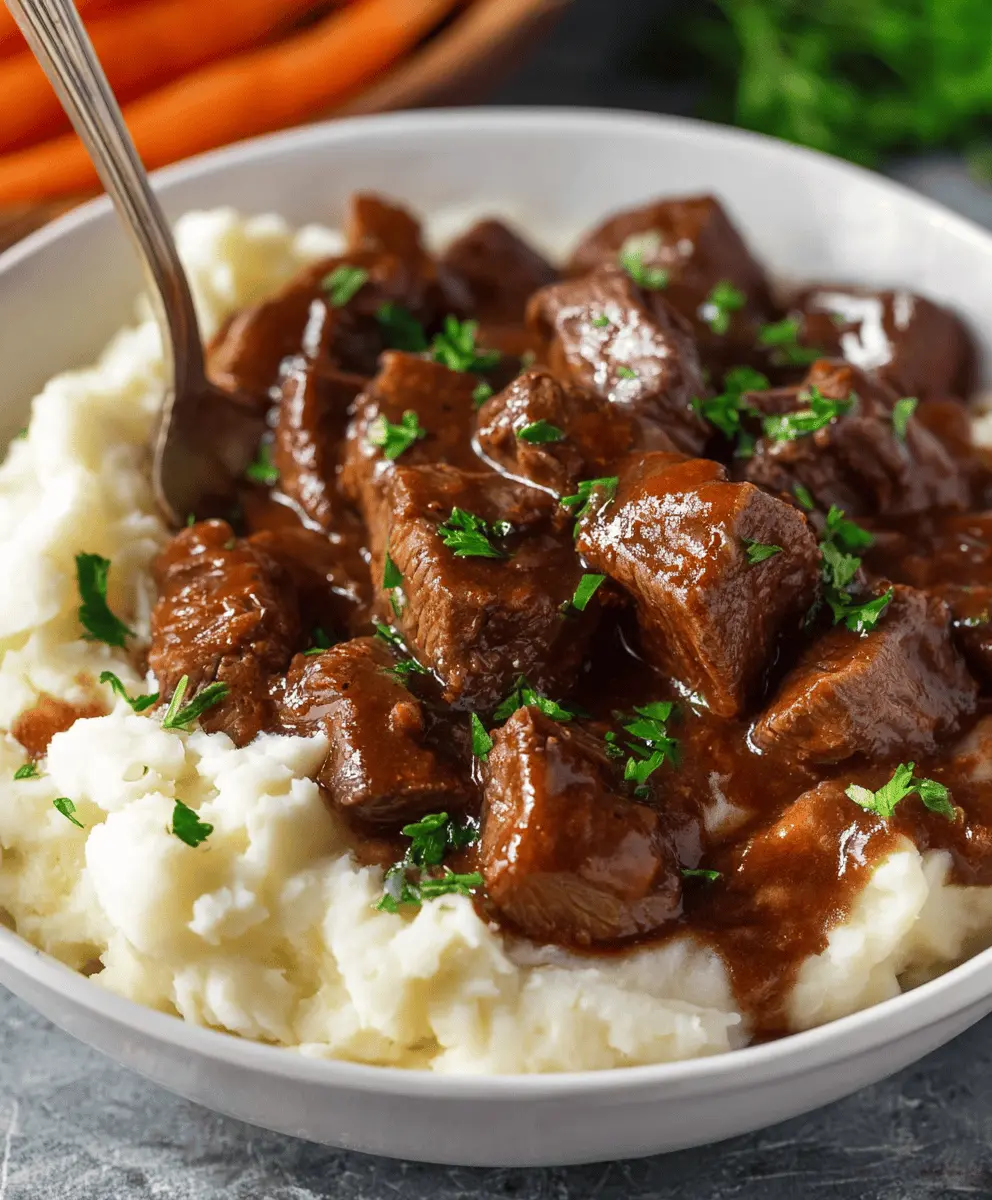 Easy Crockpot Beef Tips With Creamy Gravy
