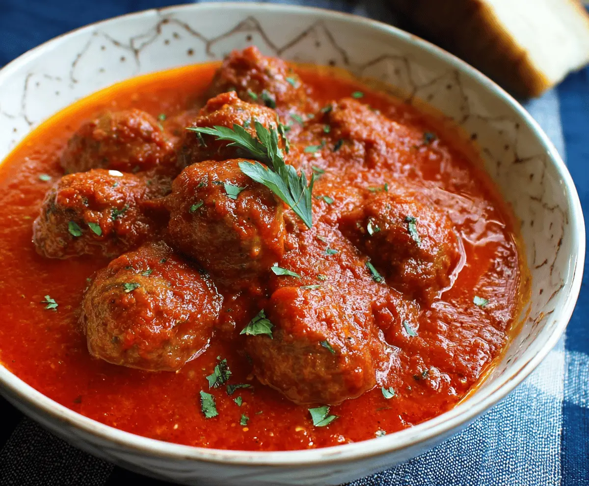 Easy Homemade Italian Meatballs with Tomato Sauce