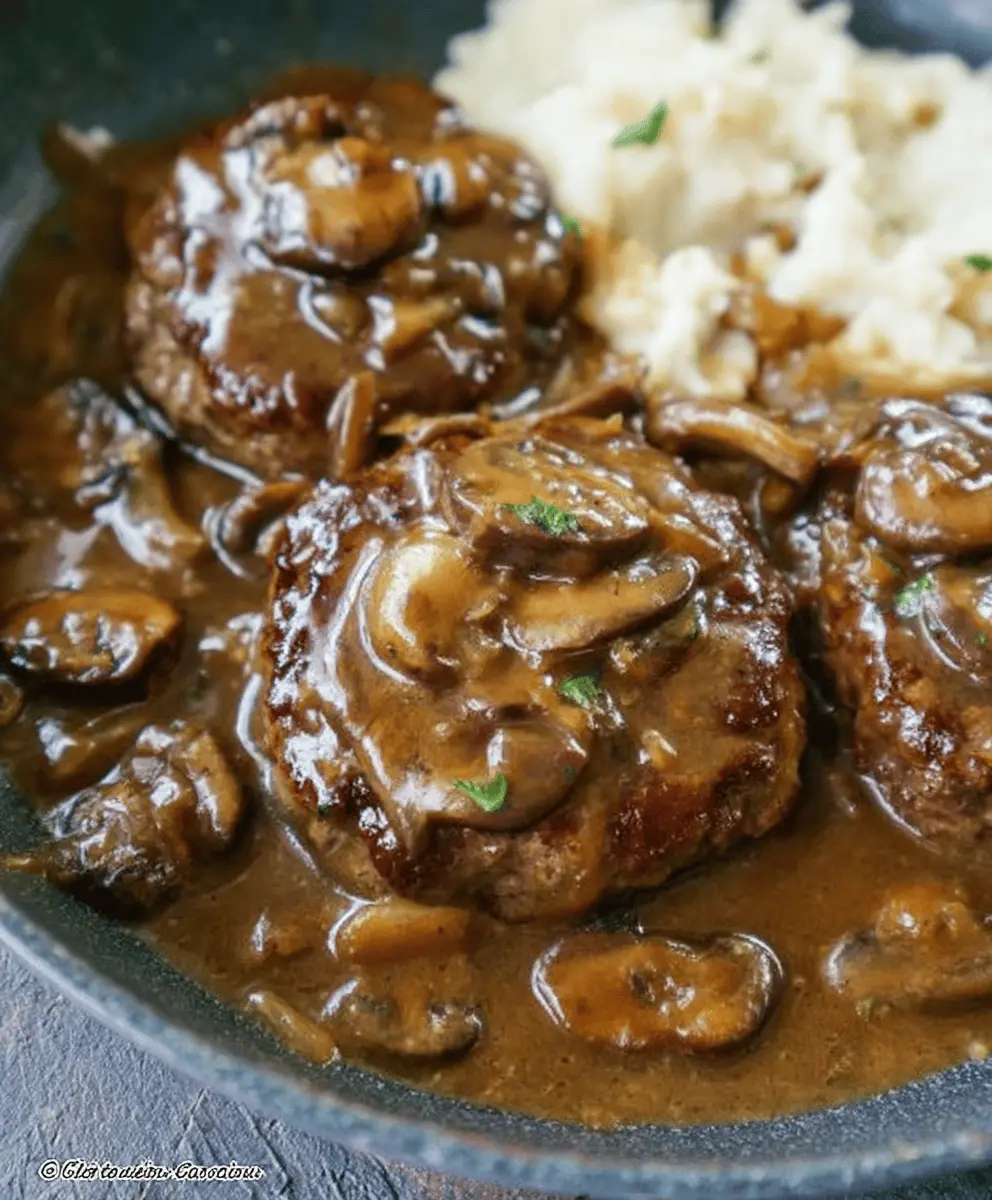 Classic Salisbury Steak with Mushroom Onion Gravy