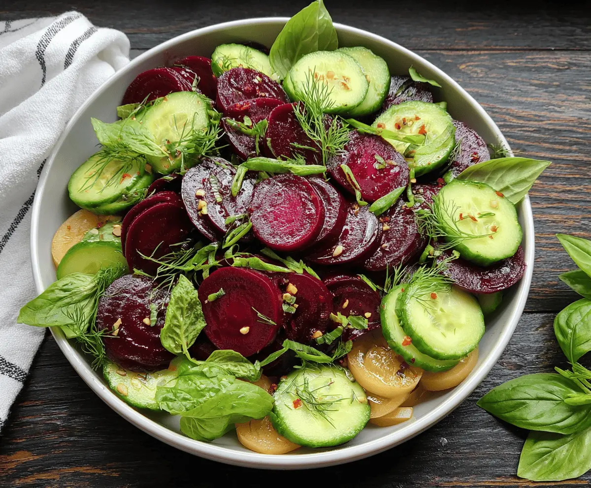 Fresh Cucumber Beetroot Salad With Herbs