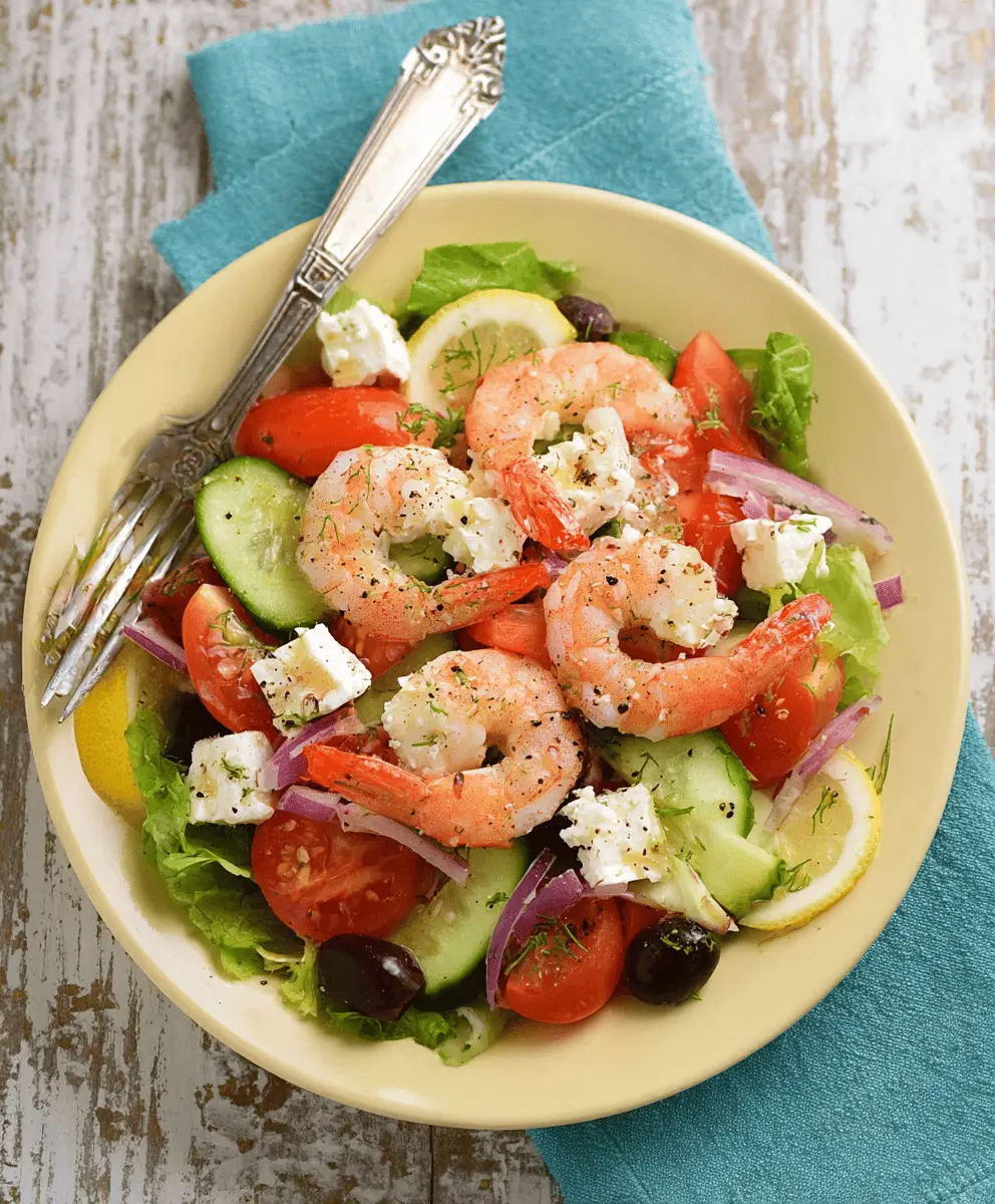Easy Greek Shrimp Salad with Fresh Veggies