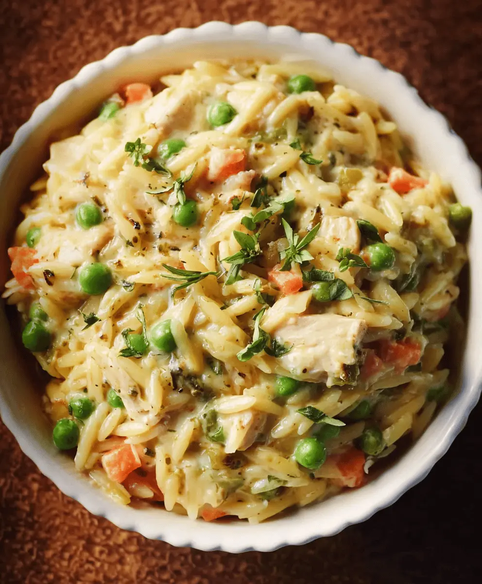 Creamy Chicken Pot Pie Orzo Dinner Recipe
