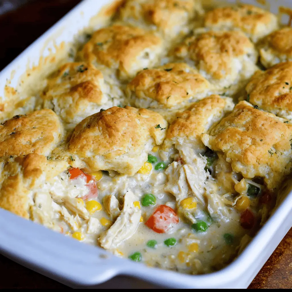 Easy Creamy Chicken Pot Pie Casserole Recipe