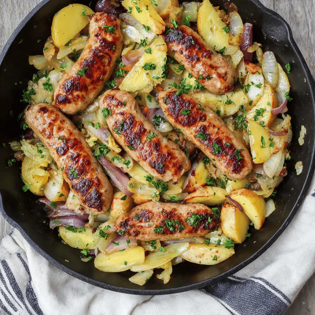 Easy Apple Chicken Sausage Skillet Recipe