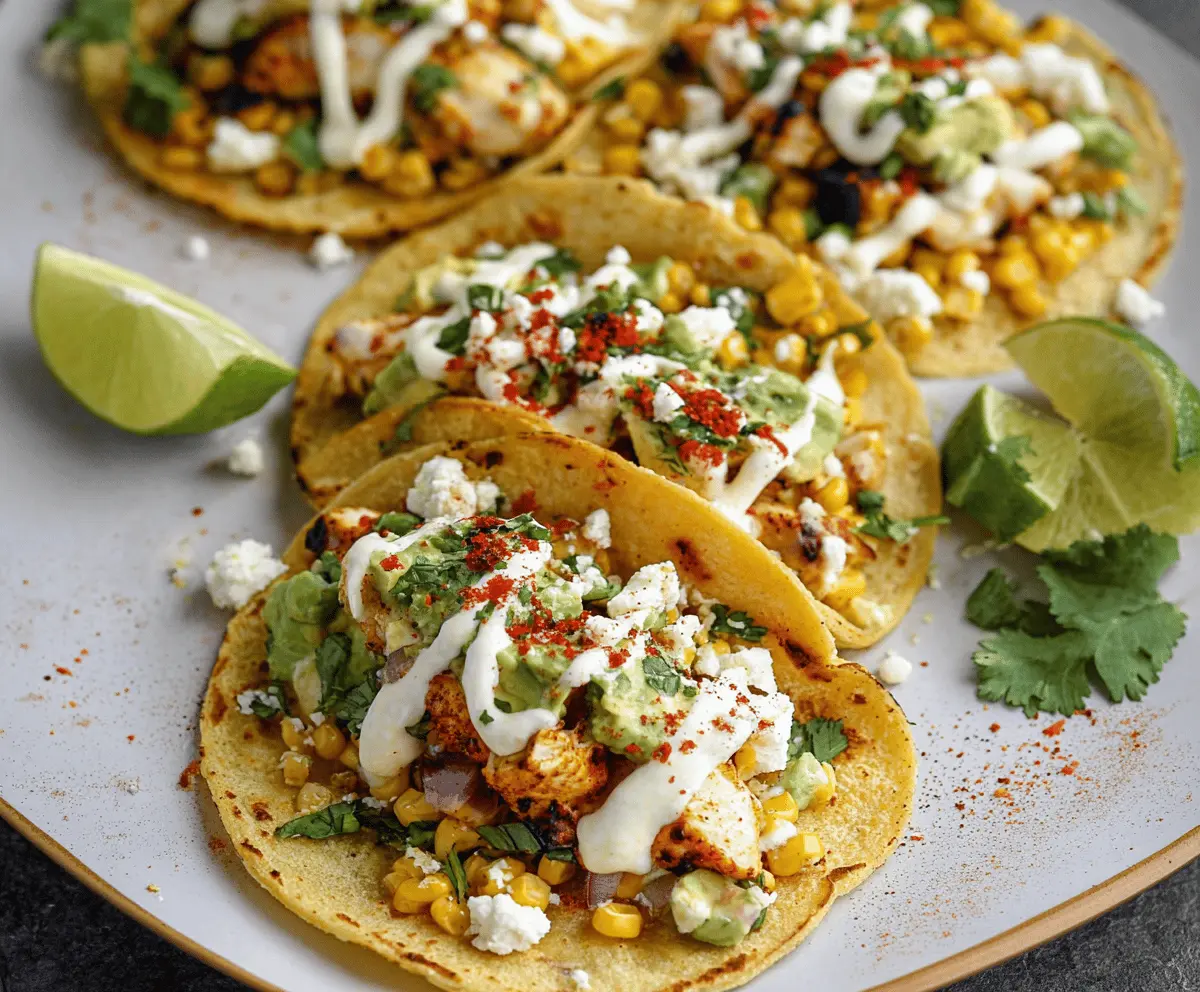 Easy Street Corn Chicken Tacos Recipe