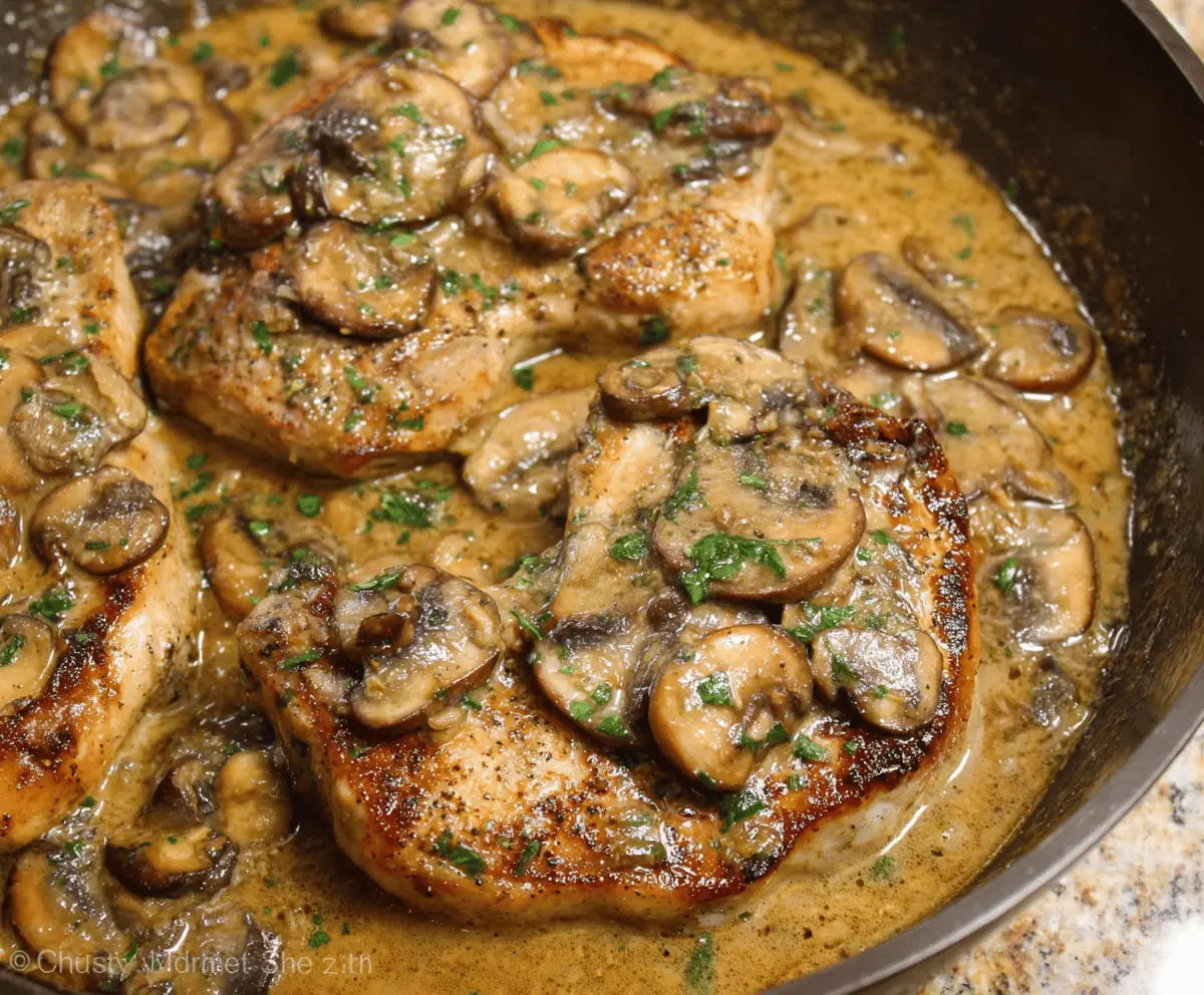Easy Mushroom Pork Chops Dinner Recipe