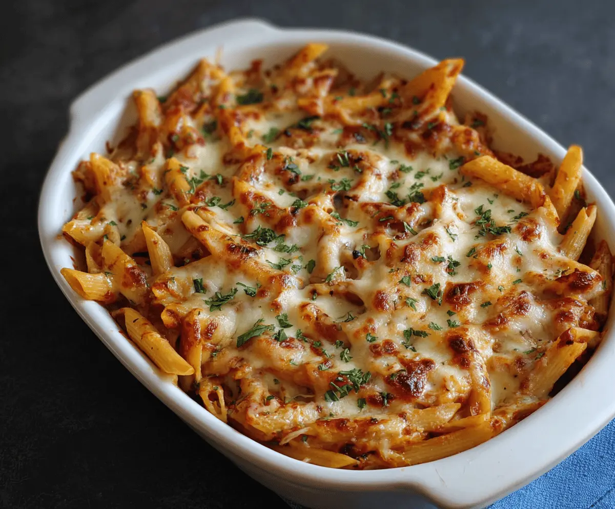 Easy Baked Penne Pasta with Cheese