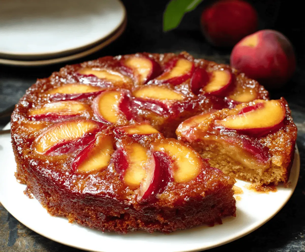 Easy Vegan Peach Upside Down Cake Recipe