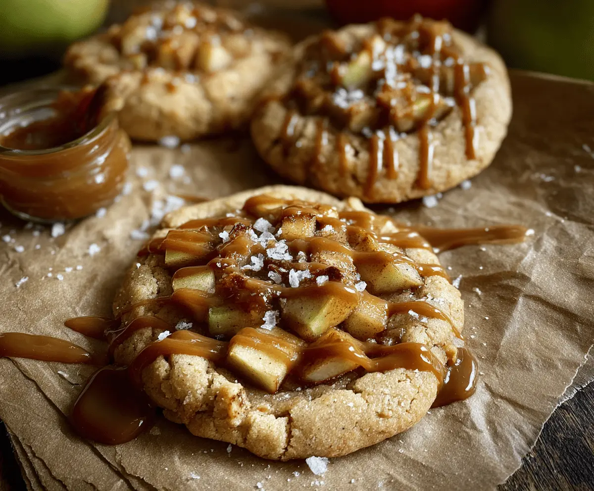 Soft Salted Caramel Apple Cookies Recipe