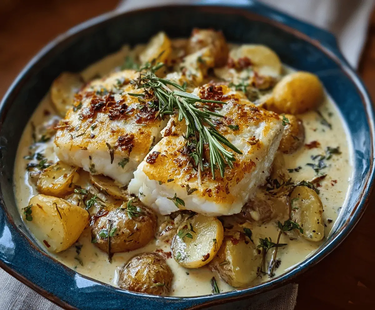 Creamy Rosemary Cod and Potatoes Recipe