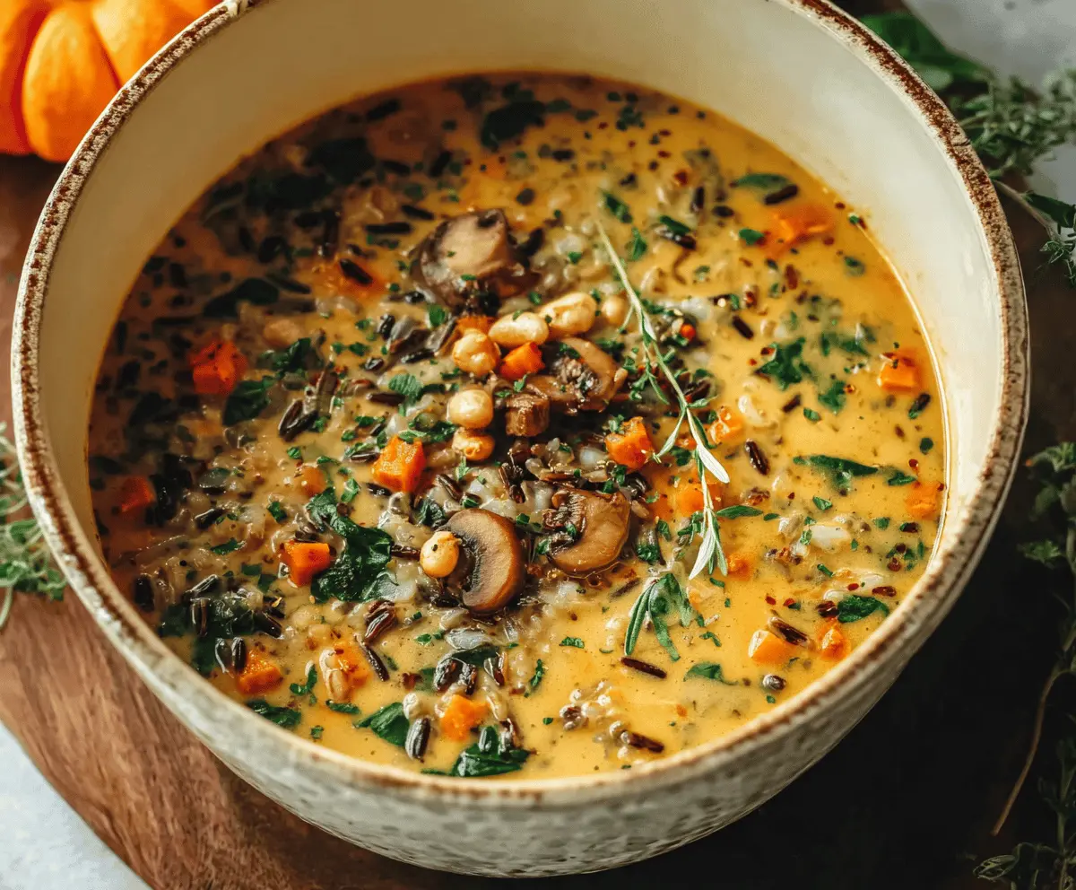 Creamy Pumpkin Wild Rice Soup Recipe